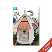 Gazebo Painted Copper Top Bird House, available at The Audubon Shop, the best shop for bird watchers, Madison CT