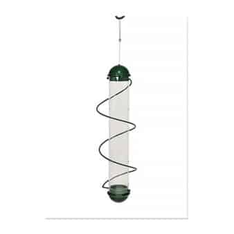 Green Spiral Finch Feeder 17 inch, available at The Audubon Shop, the best shop for bird feeders, Madison CT