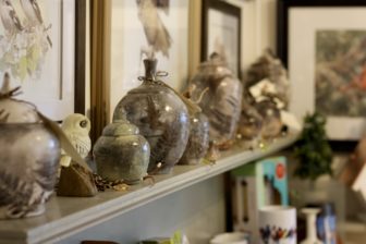 Betsy Himmelman's raku pottery, Promethea Pottery, available at The Audubon Shop, the best nature store in Madison CT