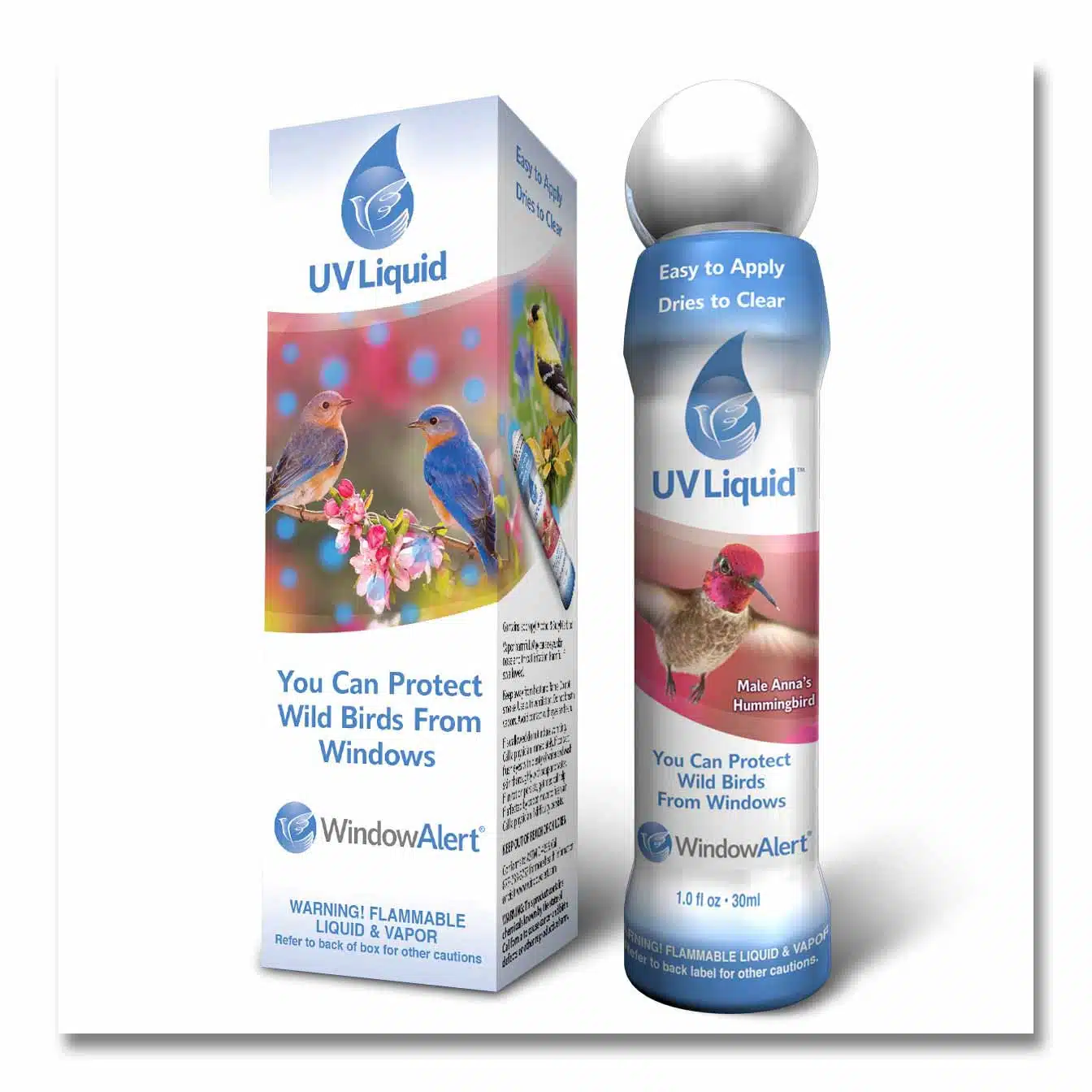 Window Alert UV Liquid to prevent bird strikes, available at The Audubon Shop, the best shop for birders, Madison CT