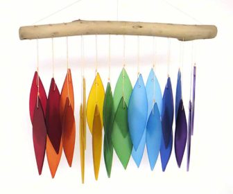 Rainbow Driftwood Wind Chime, available at The Audubon Shop, the best shop for bird watchers, Madison CT