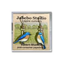 Jabebo Eastern Bluebird Earrings, available at The Audubon Shop, the best shop for bird watchers, Madison CT