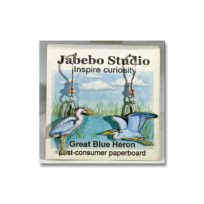Jabebo Great Blue Heron Earrings, available at The Audubon Shop, the best shop for bird watchers, Madison CT 