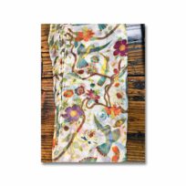 Hummingbirds with Flowers Scarf, Ivory, available at The Audubon Shop, the best shop for bird watchers, Madison CT