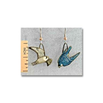 Jabebo Peregrine Falcon Earrings, available at The Audubon Shop, the best shop for nature lovers, Madison CT