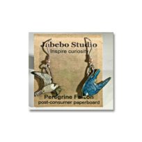 Jabebo Peregrine Falcon Earrings, available at The Audubon Shop, the best shop for nature lovers, Madison CT
