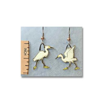 Jabebo Snowy Egret Earrings - Image 2