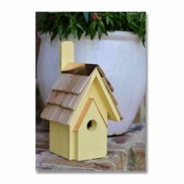 Classic Cypress Nesting Box Yellow, available at The Audubon Shop, the best shop for bird watchers, Madison CT