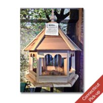 Woody's Natural Cedar Gazebo Feeder, available at The Audubon Shop, the best store for bird watchers, in Madison, CT.