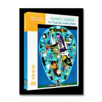 Charley Harper We Think the World of Birds Puzzle, available at The Audubon Shop, the best shop for people who love birds, Madison CT