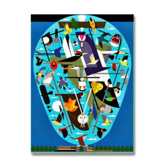 Charley Harper We Think the World of Birds Puzzle, available at The Audubon Shop, the best shop for people who love birds, Madison CT