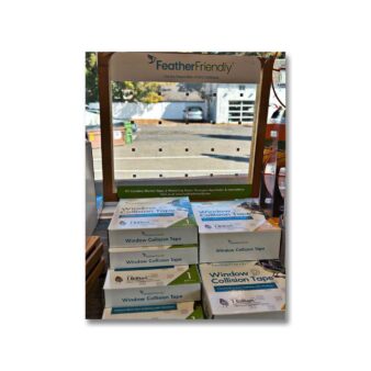 Feather Friendly Window Collision Tape available at The Audubon Shop, the best shop for bird watchers, Madison CT