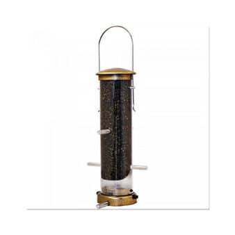 Aspects Small Quick Clean Nyjer Tube Brass available at The Audubon Shop, the best shop for bird feeders, Madison CT