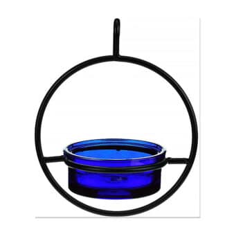 Cobalt Sphere Glass Bluebird Feeder, available at The Audubon Shop, the best shop for bird feeders, Madison CT