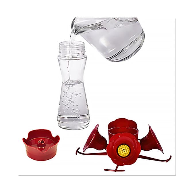 Perky-Pet 30oz Hummingbird Feeder - Red Plastic Feeder With 6 Feeding Ports & Ant Moat