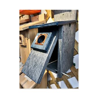 Recycled Bluebird House, available at The Audubon Shop, the best shop for bird houses, Madison CT