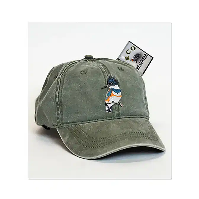 Eco Wear Embroidered Caps, available at The Audubon Shop, the best shop for bird watchers, Madison CT