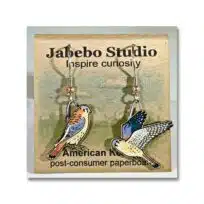 Jabebo American Kestrel Earrings, available at The Audubon Shop, the best shop for bird watchers, Madison CT