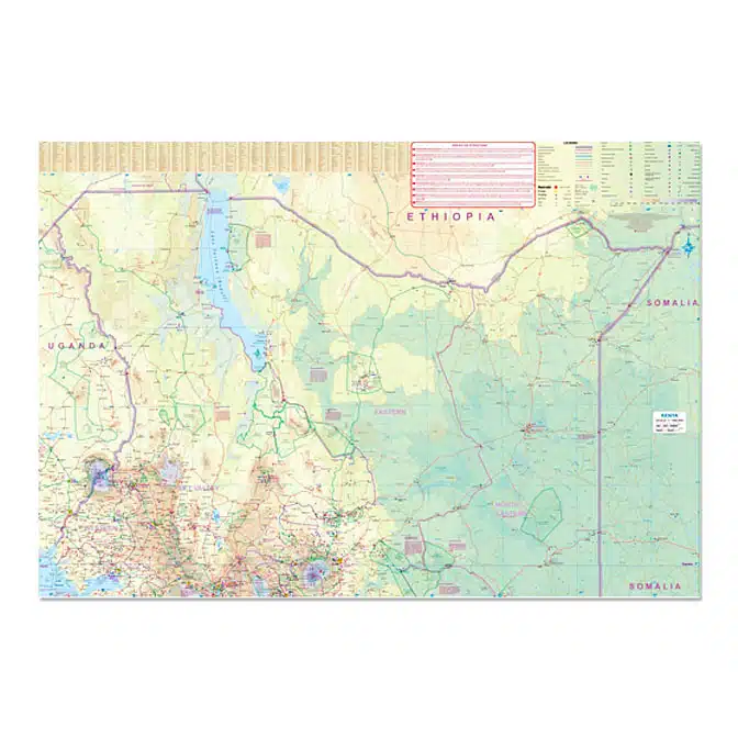 Kenya Map, available at The Audubon Shop for bird watchers, Madison CT