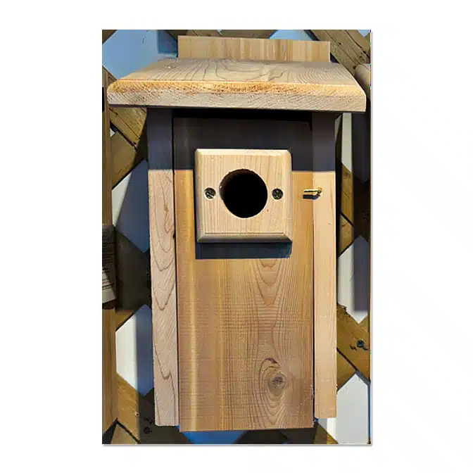 Cedar Bluebird Nesting Box, available at The Audubon Shop, the best shop for bird watchers, Madison CT