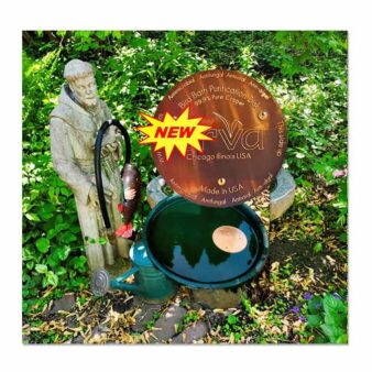 Copper Bird Bath Purification Disk, available at The Audubon Shop, the best shop for bird watchers, Madison CT