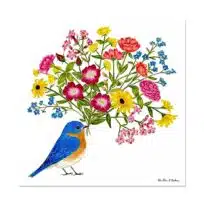 Bluebird Flour Sack Cotton Tea Towels, available at The Audubon Shop, the best shop for bird watchers, Madison CT