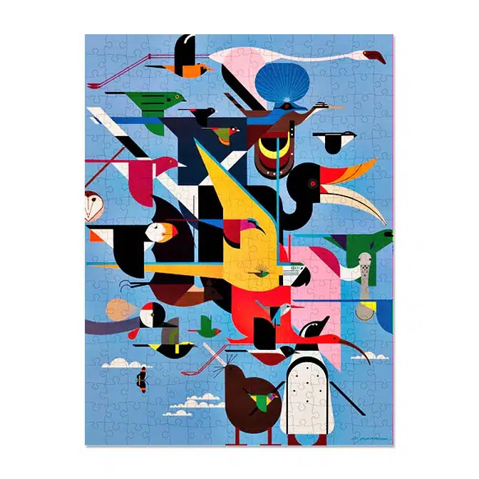 Charley Harper Wings of the World Puzzle, available at The Audubon Shop, the best shop for nature lovers, Madison CT