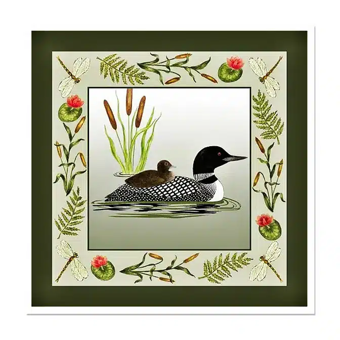 Loon Flour Sack Cotton Tea Towels, available at The Audubon Shop, the best shop for bird watchers, Madison CT