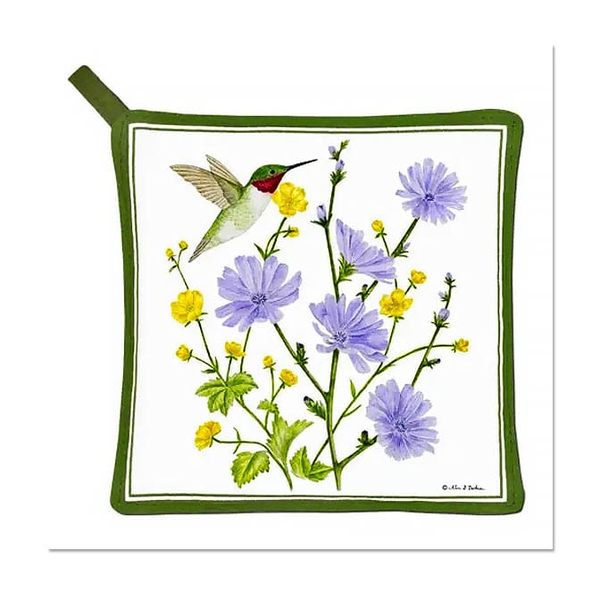 Hummingbird Heat Resistant Potholder, available at The Audubon Shop, the best shop for nature gifts, Madison CT