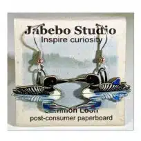Jabebo Common Loon Earrings, available at The Audubon Shop, the best shop for bird watchers, Madison CT
