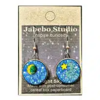 Jabebo Night Sky Earrings, available at The Audubon Shop, the best shop for nature lovers, Madison CT
