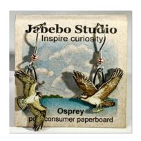 Jabebo Osprey Earrings, available at The Audubon Shop, the best shop for bird earrings, Madison CT