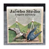 Jabebo Peregrine Falcon Earrings, available at The Audubon Shop, the best shop for nature lovers, Madison CT
