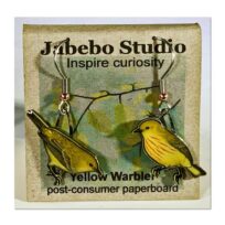 Jabebo Yellow Warbler Earrings, available at The Audubon Shop, the best shop for nature gifts, Madison CT