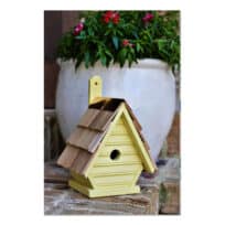 Chick Nesting Box in yellow, available at The Audubon Shop, the best shop for bird watchers, Madison CT