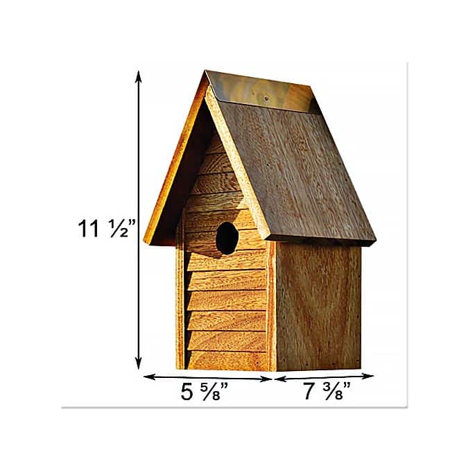 Wrental Home Mahogany Bird House, available at The Audubon Shop, the best shop for bird watchers, Madison CT