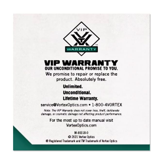 Vortex VIP Warranty, available at The Audubon Shop, the best shop for binoculars and telescopes, Madison CT